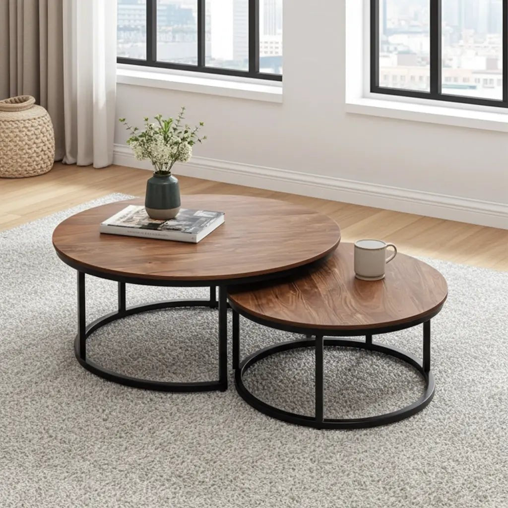 Tables à Café gigogne en bois d'Acacia (Naturel)