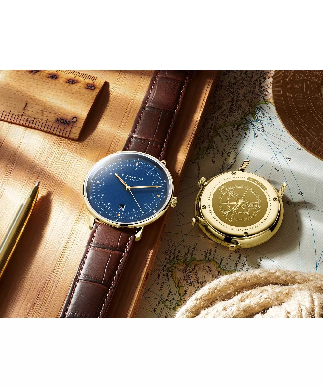 Sternglas Hamburg Edition Marine 42mm Ronda 715 Quartz Limited Edition Men's Watch