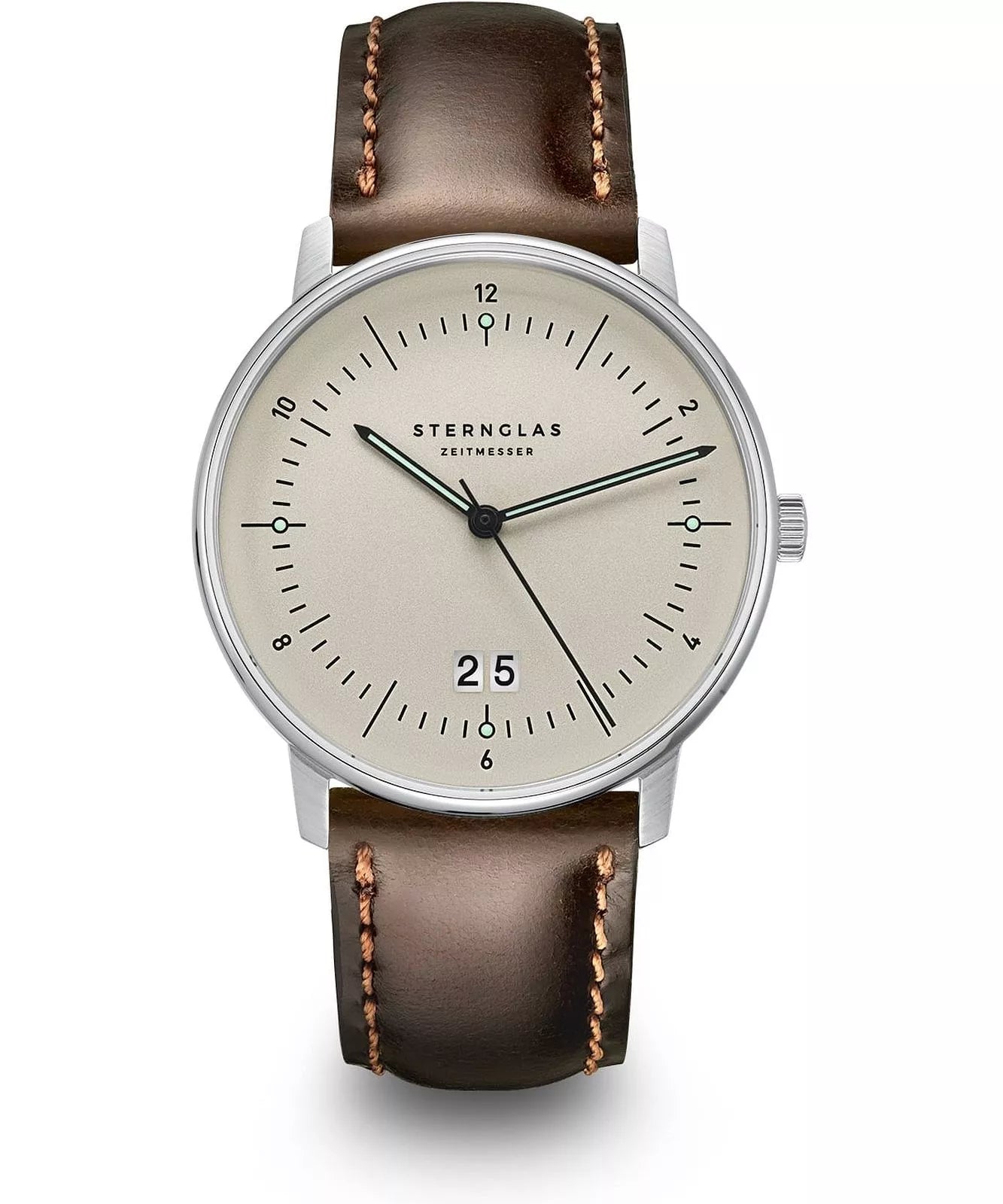 Sternglas Naos Big Date Alabaster 38mm TMI VJ76 Quartz Men’s Watch