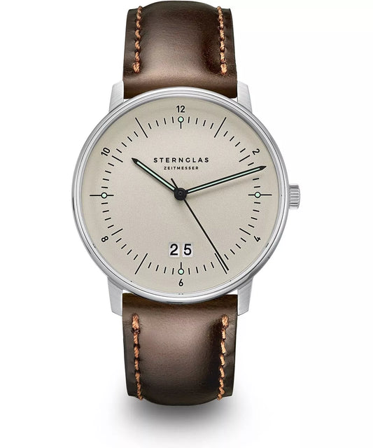 Sternglas Naos Big Date Alabaster 38mm TMI VJ76 Quartz Men’s Watch