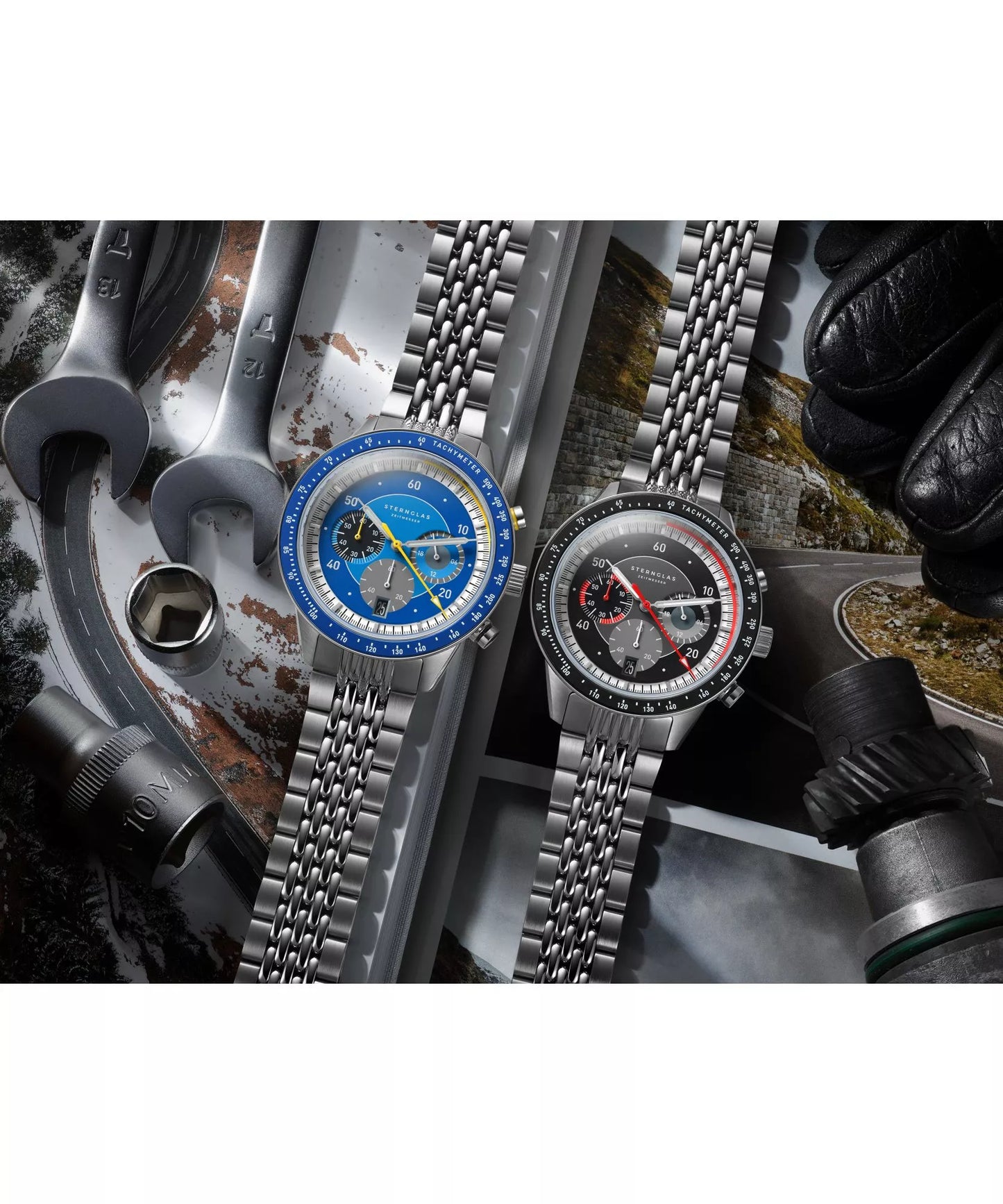 Sternglas Tachymeter 2.0 Men's 44 mm Quartz Watch