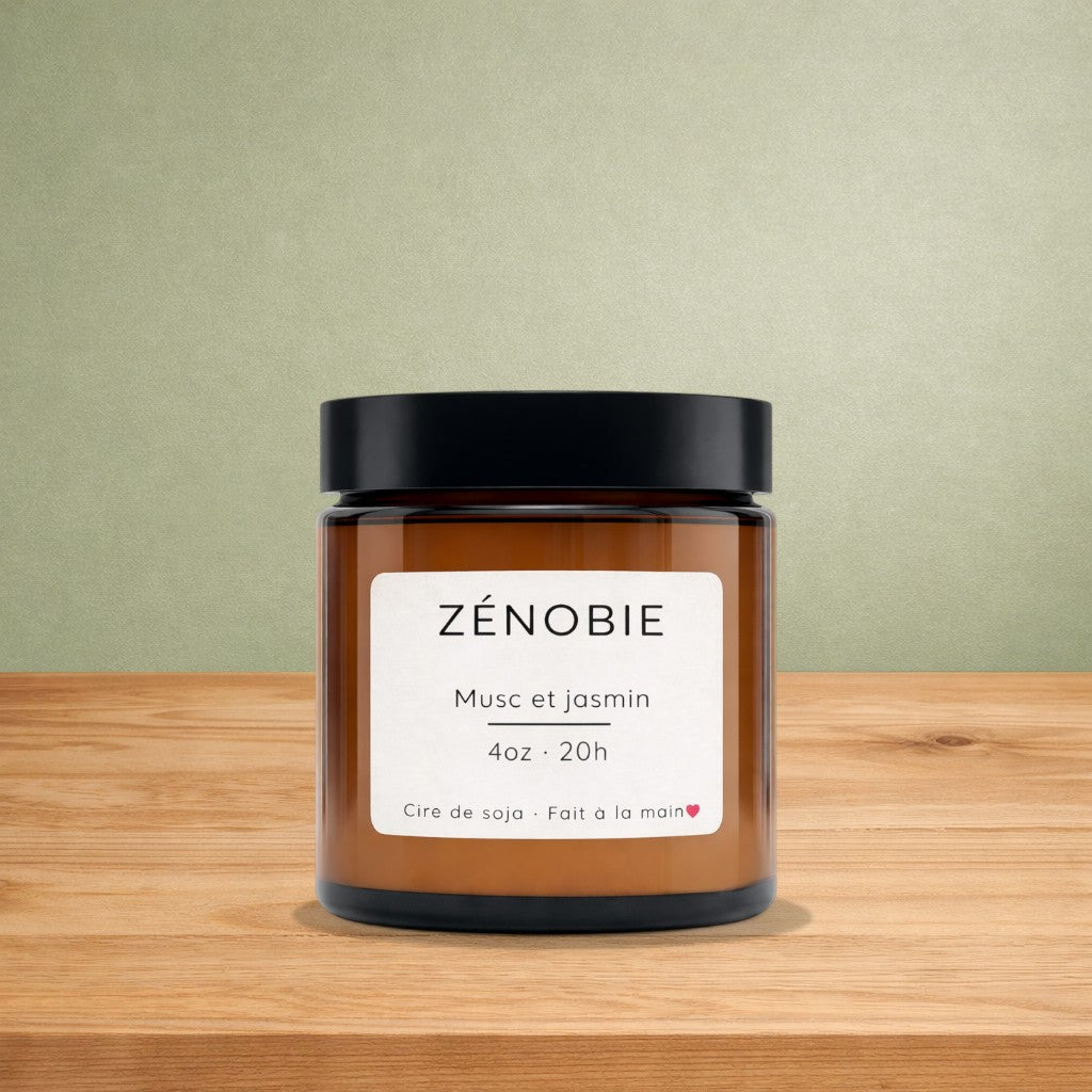 Bougie de soya ZÉNOBIE  musc et jasmin