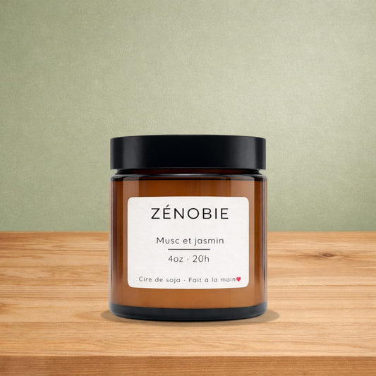 Bougie de soya ZÉNOBIE  musc et jasmin